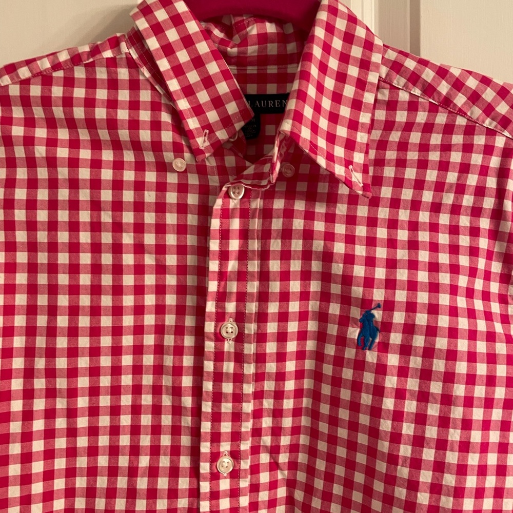 Fushia & White Plaid Shirt